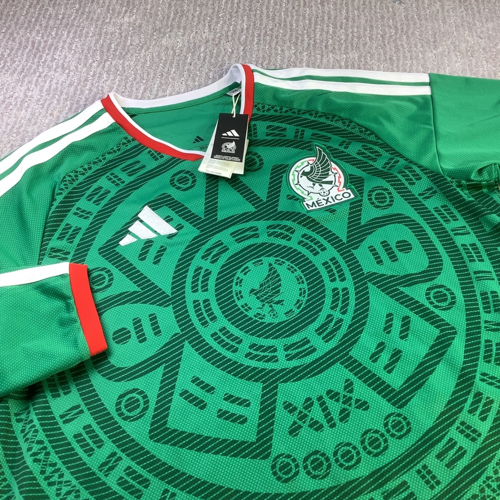 Adidas Mexico National Team Long Sleeve Soccer Jersey Green Aztec Men 2XL NWT
